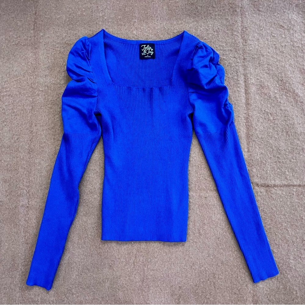 Elegant Royal Blue Long Sleeve Top